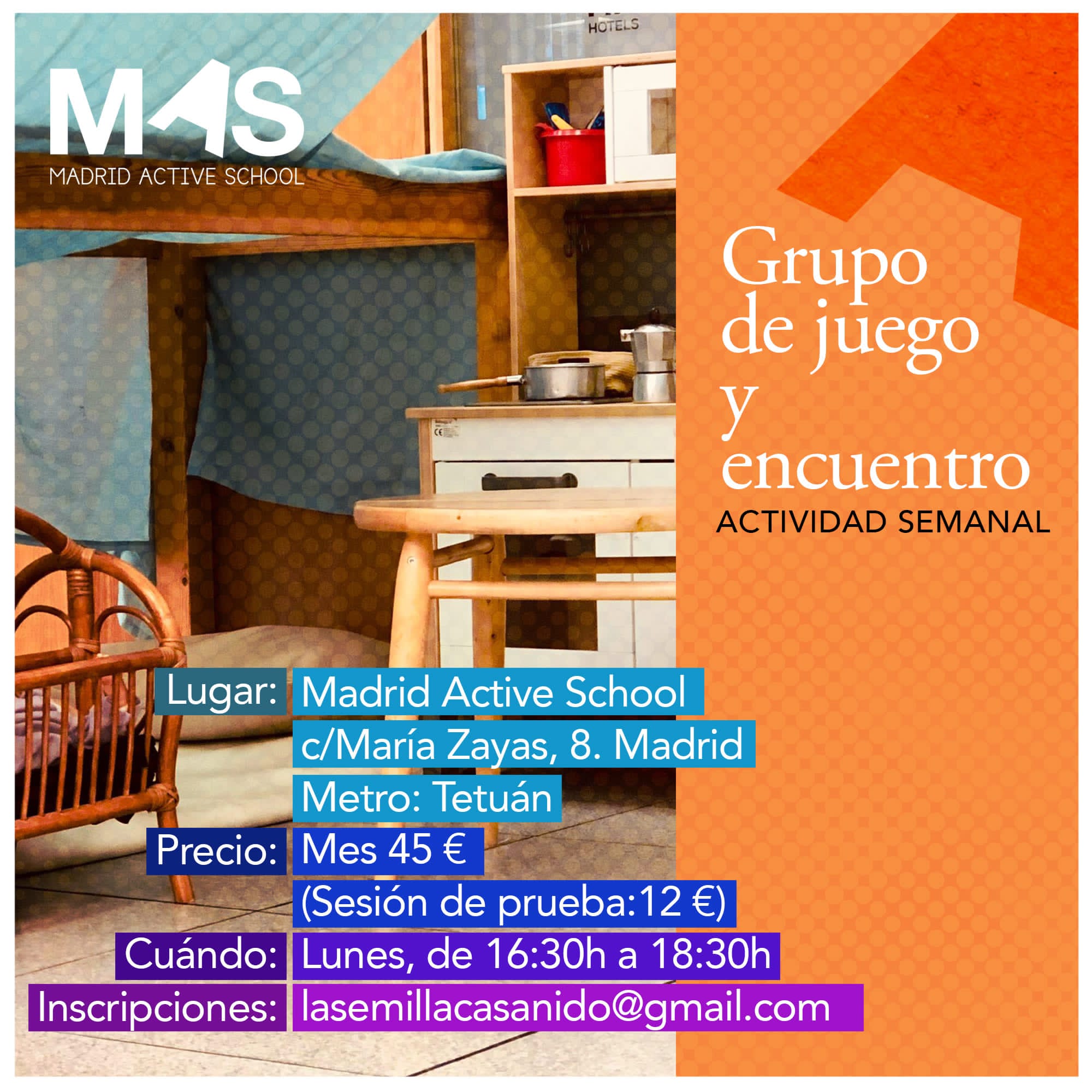 Grupo de juego y encuentro 1-4 años en el MAS los lunes